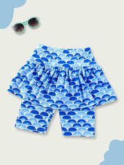 Toddler Girls Fish Scales Graphic Biker Shorts Skort