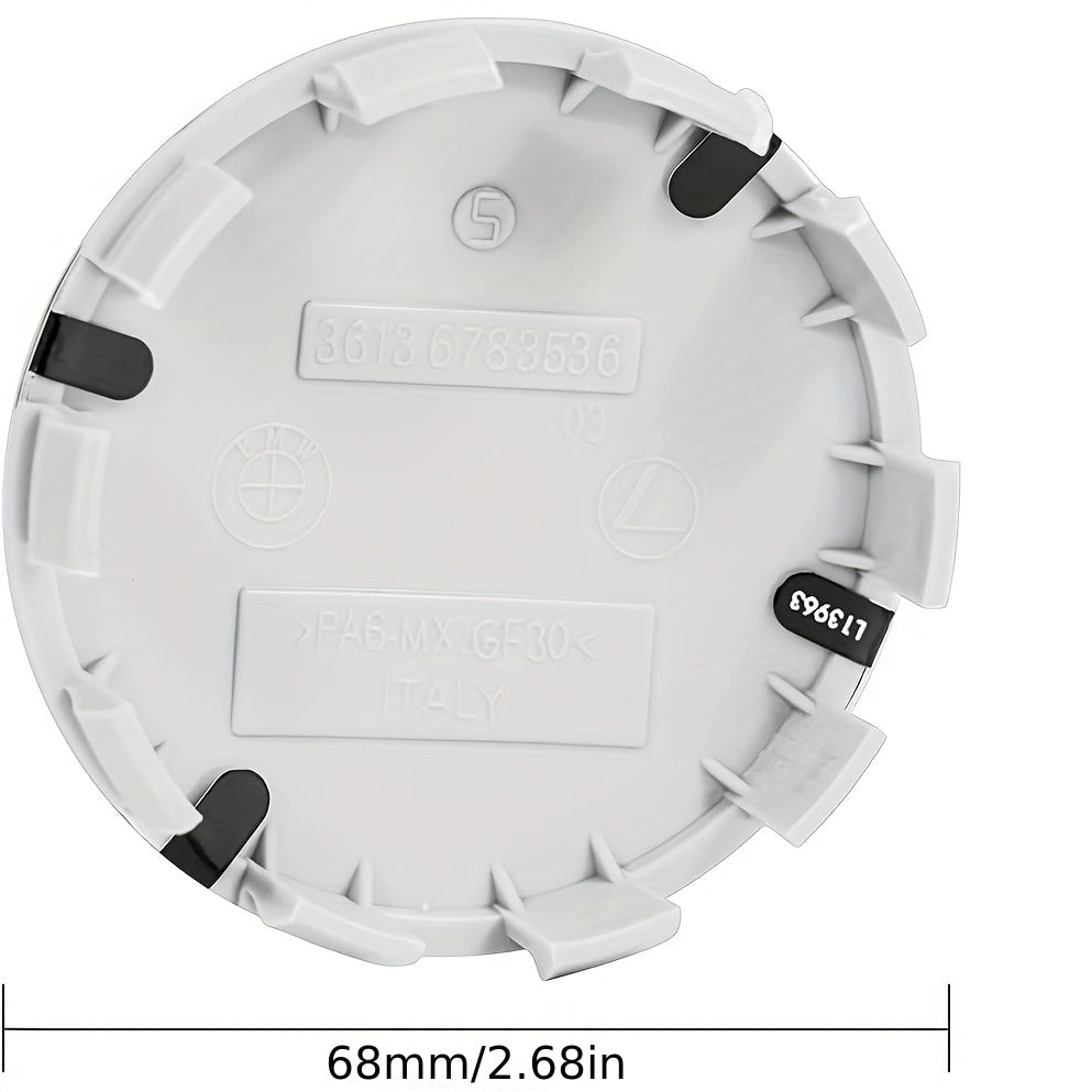 4pcs 68mm Wheel Center Caps Hub Cover with Tire Valve Cover Car Emblem