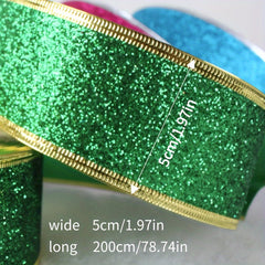 4pcs Powder Ribbon Christmas Tree Decoration Gift Packaging With Butterfly Knots