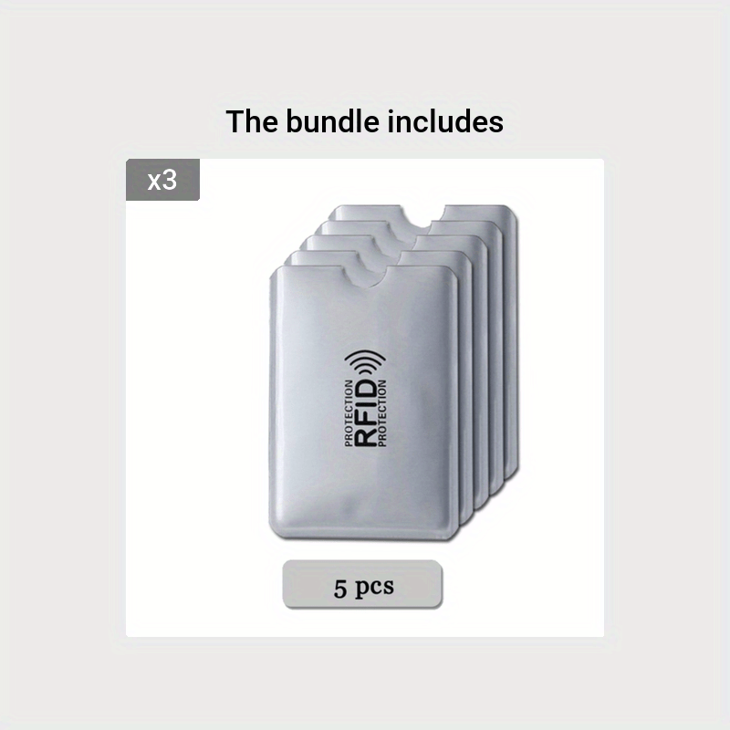 5Pcs RFID Aluminum Foil Anti-theft Bank IC Card Sleeve