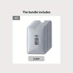 5Pcs RFID Aluminum Foil Anti-theft Bank IC Card Sleeve