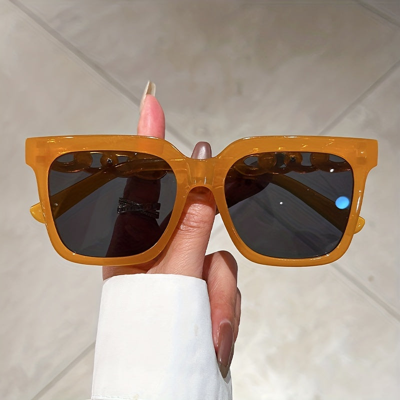 Y2K Jelly Sunglasses Summer UV400 Sun Shades Glasses Chain