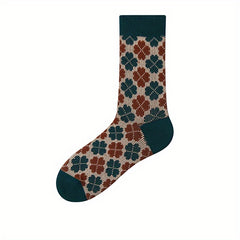 Flower Pattern Socks College Style All match Comfy Socks Women's