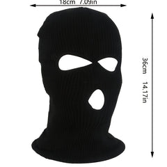 Men's Winter Cycling Hat Beanie Face Covering 3 Hole Knitted Full Face Cover