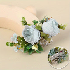 Boho Rose Side Comb Floral Hair Accessory