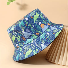 Unisex Dino Leaf Bucket Hat Outdoor Sunshade