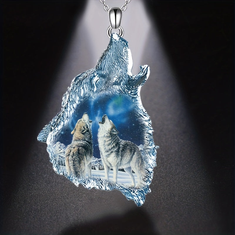 Creative Wolf Head Pendant Necklace Men Jewelry