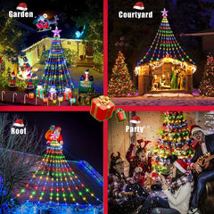 LED Waterfall Christmas Tree Lights 8 Modes Indoor/Outdoor String Lights