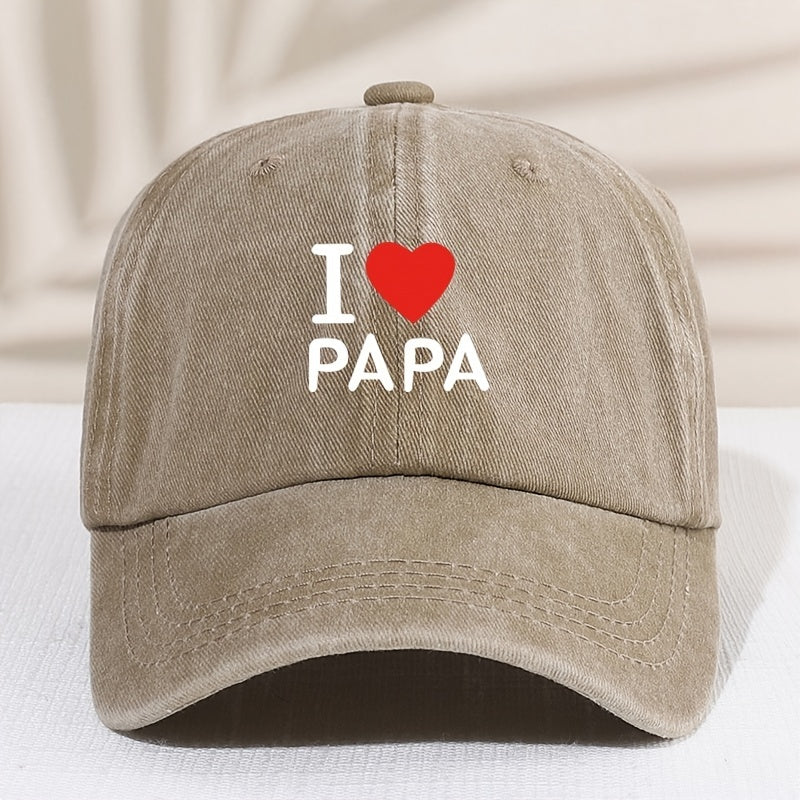 Children's Vintage I Love Dad Baseball Cap Sunscreen Sunshade Peaked Cap