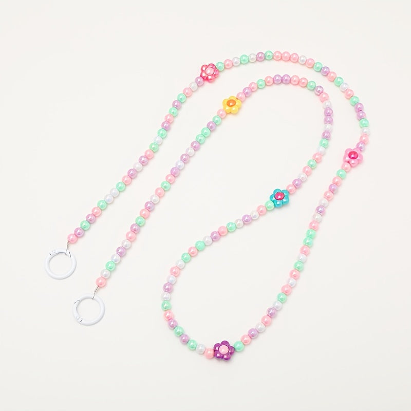 Tulip Flower Beads Cross Chain Freshy Bag Shoulder Strap