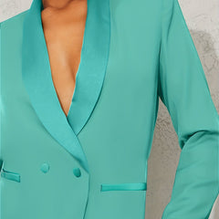  Solid Long Sleeve Workwear Blazer