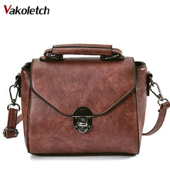 Vintage Casual Women PU Leather Small Handbag Ladies Shoulder Crossbody Bag