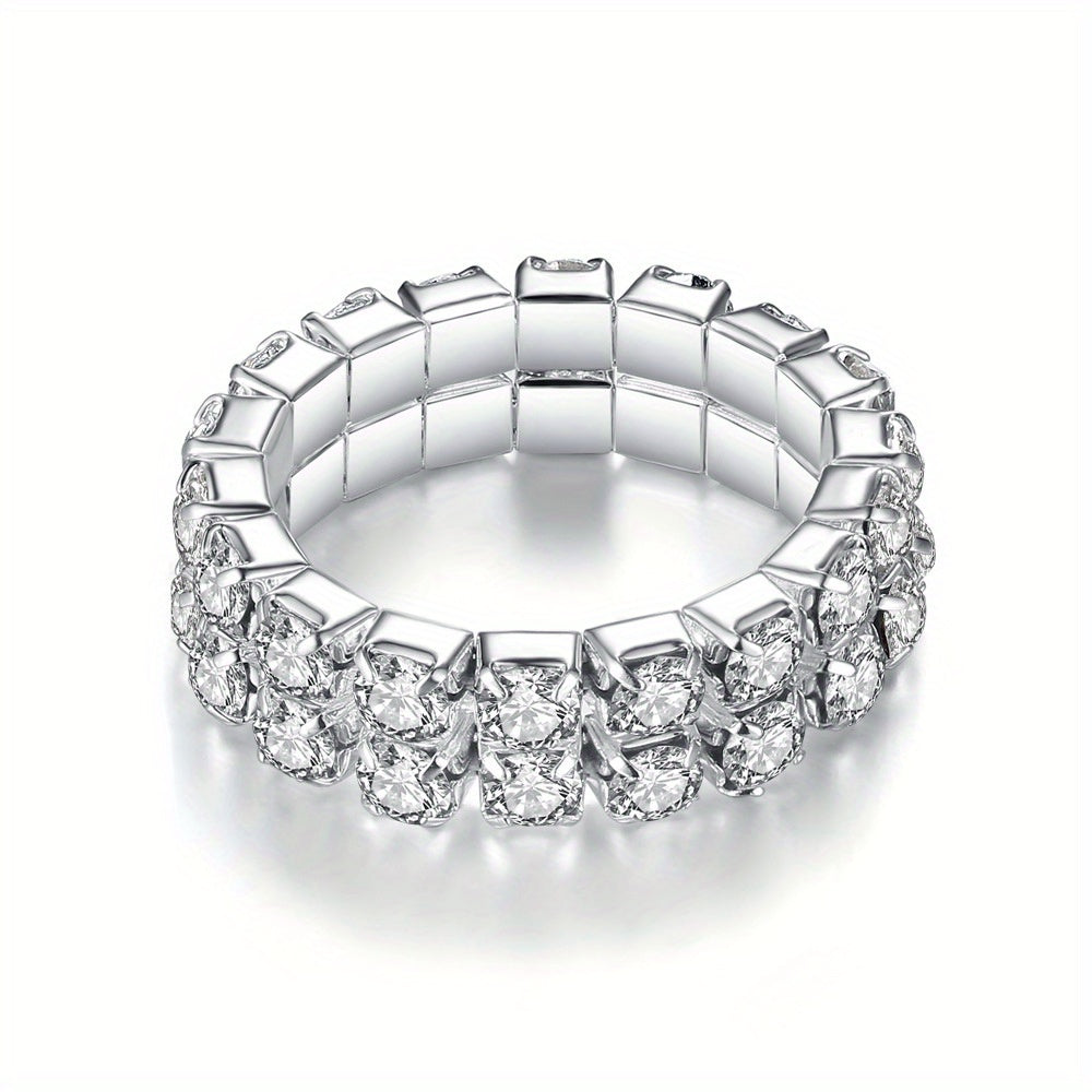 Men's Elastic Ring with Artificial Diamond
