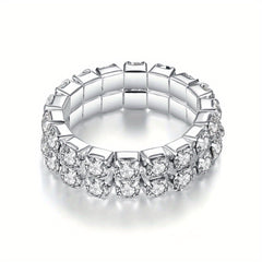 Men's Elastic Ring with Artificial Diamond