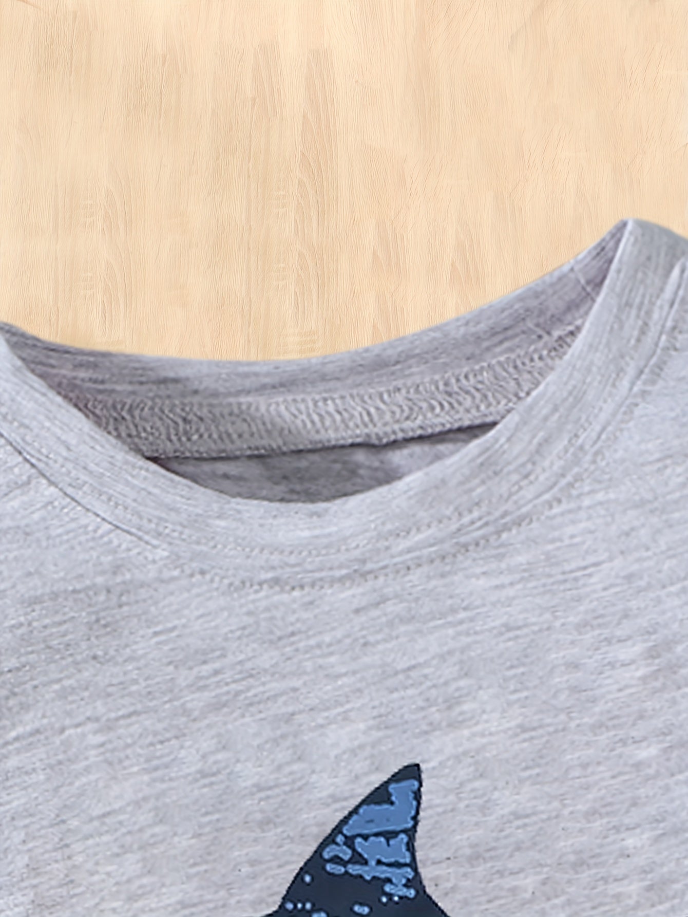 Men's Cotton Shark Graphic T shirt Long Sleeve Casual Stretch Breathable Shirt