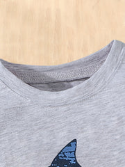 Men's Cotton Shark Graphic T shirt Long Sleeve Casual Stretch Breathable Shirt