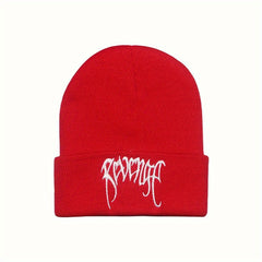 High Letter Embroidery Knitted Hat Autumn Winter Pullover Beanie