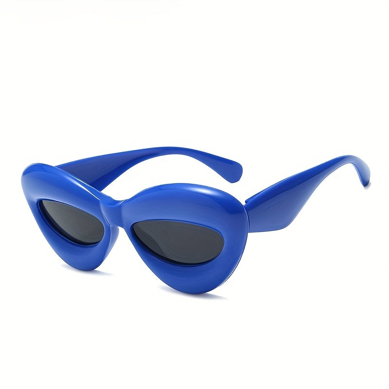 Vintage Cat Eye Sunglasses Thick Frame Inflated Punk Eyewear