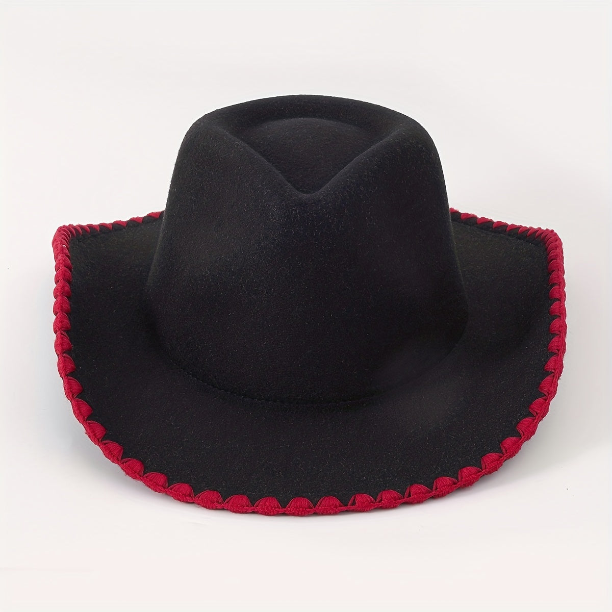 Men's Lacework Boho Fedora Cowboy Hat for Autumn Winter