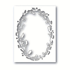 Holly Oval Frame Cutting Dies DIY Scrapbooking Card Making Metal Die Cuts