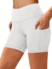 High Stretch Biker Shorts with Side Pockets