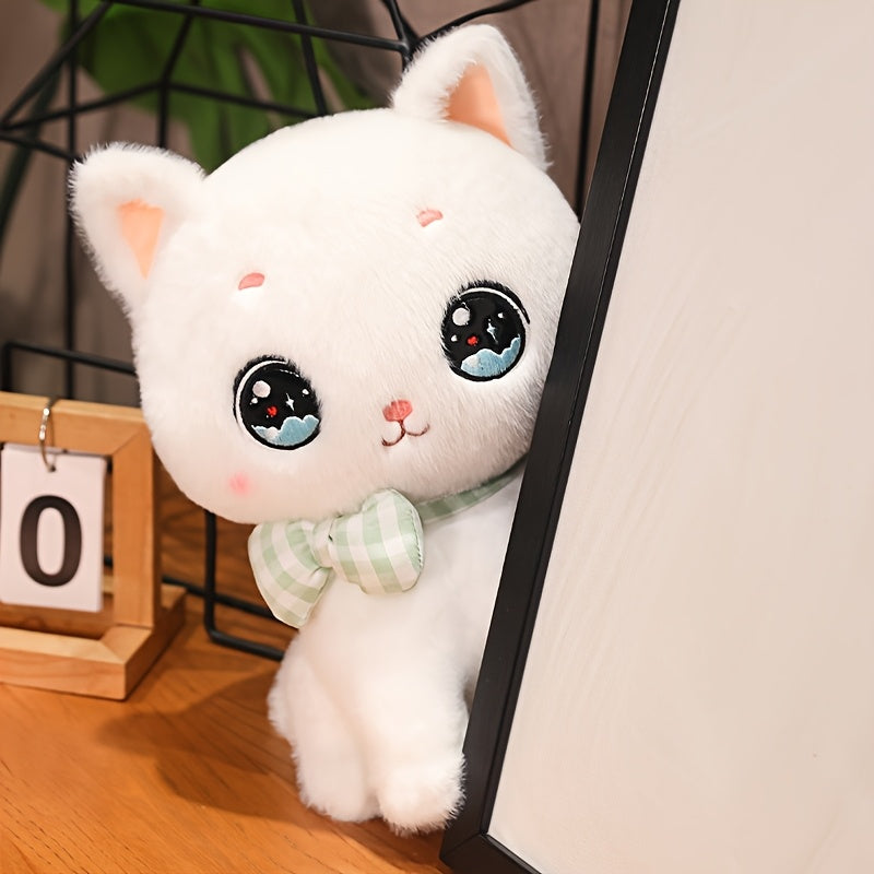 Fluffy Cartoon Cat Plush Toy 9.44in Stuffed Animal Light Pink