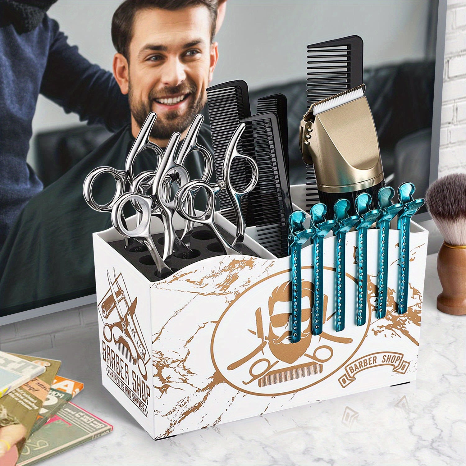 Barber Scissors Holder Box Professional Salon Hairdressing Scissors Rack
