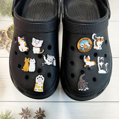 10Pcs Cat Series Shoe Charms for Clogs Birthday