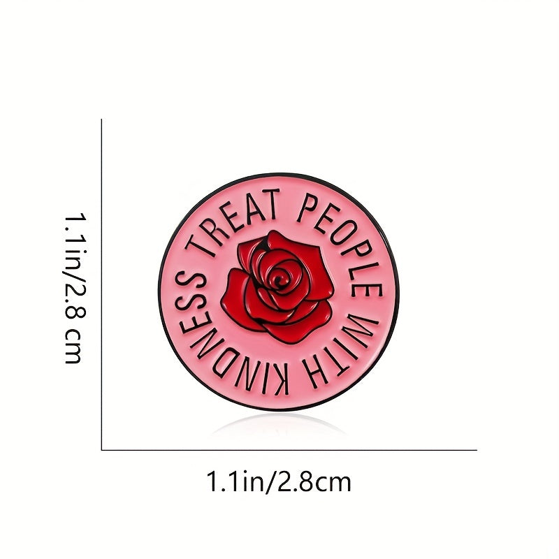 Kindness Brooch Red Pink Round