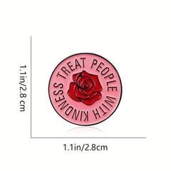 Kindness Brooch Red Pink Round