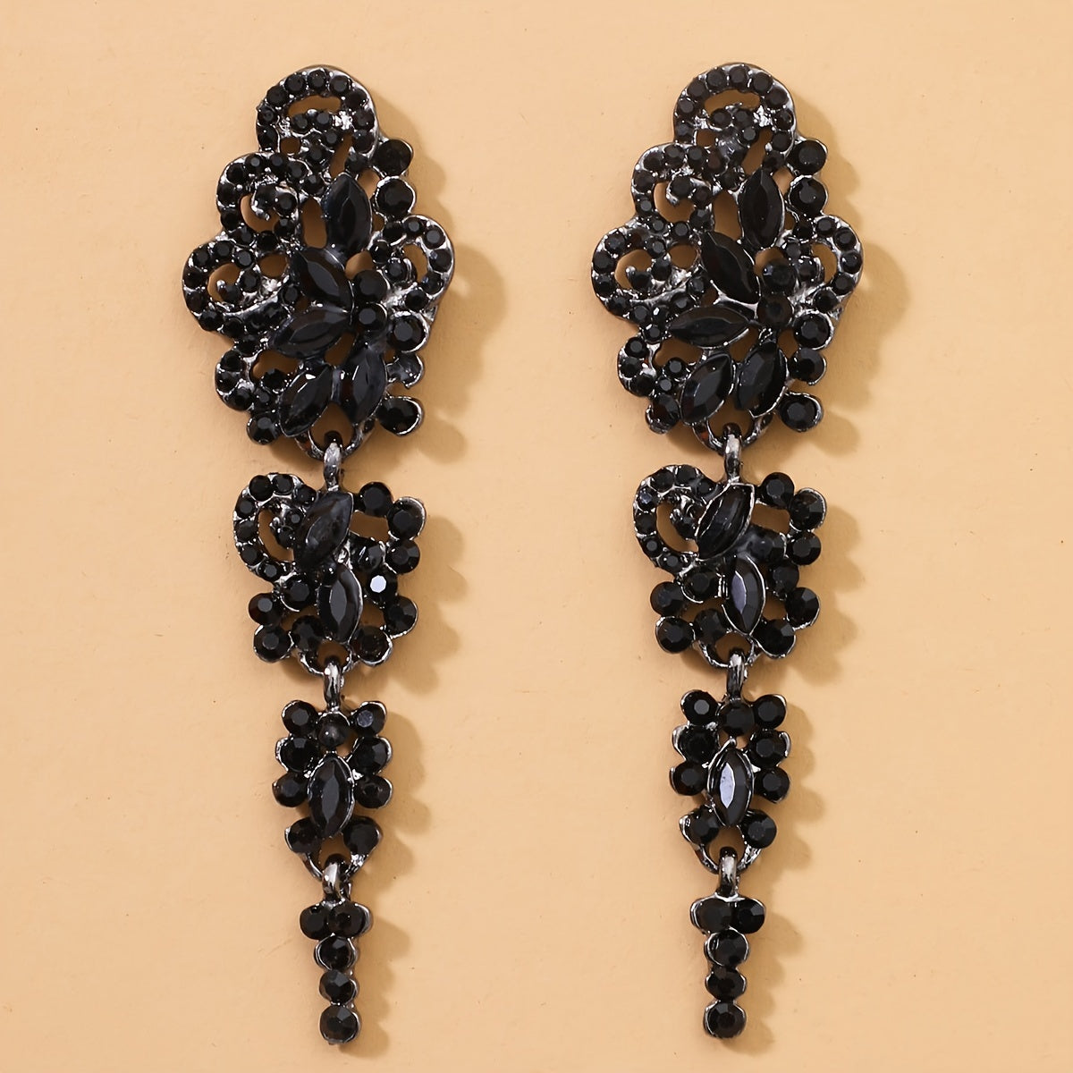 Gothic Rhinestone Drop Earrings