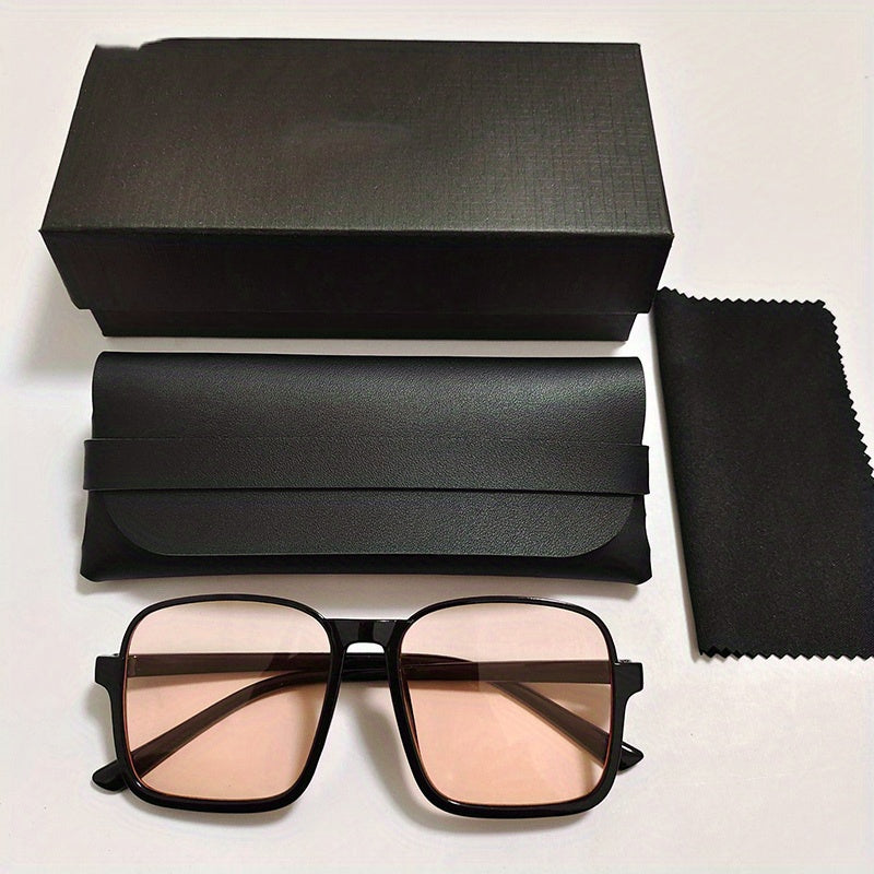 Men's Large Frame Square Sunglasses UV Protection For Cycling Travel Outdoor