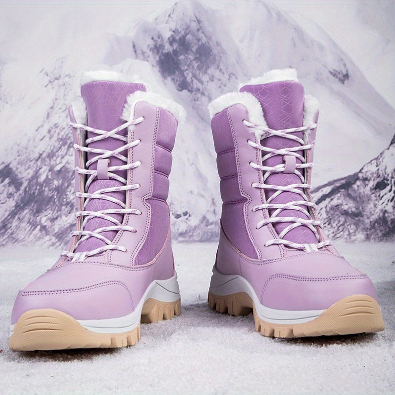Winter High Top Snow Boots Plus Velvet Warm Outdoor Anti-skid Women's Boots