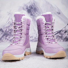 Winter High Top Snow Boots Plus Velvet Warm Outdoor Anti-skid Women's Boots