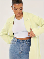  Women's Solid Long Sleeve Workwear Blazer
