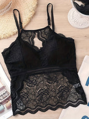 2pcs Lace Cami Tops Hollow Out Scallop Trim Lingerie