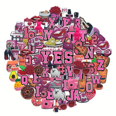 100PCS Pink Charms for Shoes Decoration DIY Accessories Kids Women