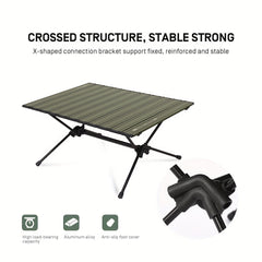 Large Aluminum Folding Table for Camping & Picnic, 2 Height Adjustments