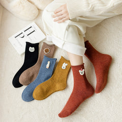 Animal Pattern Floor Socks Cozy Warm Mid Tube Socks Women's Stockings