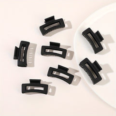 4pcs Frosted Square Hair Clips Hollow Hair Claw For Girls And Women