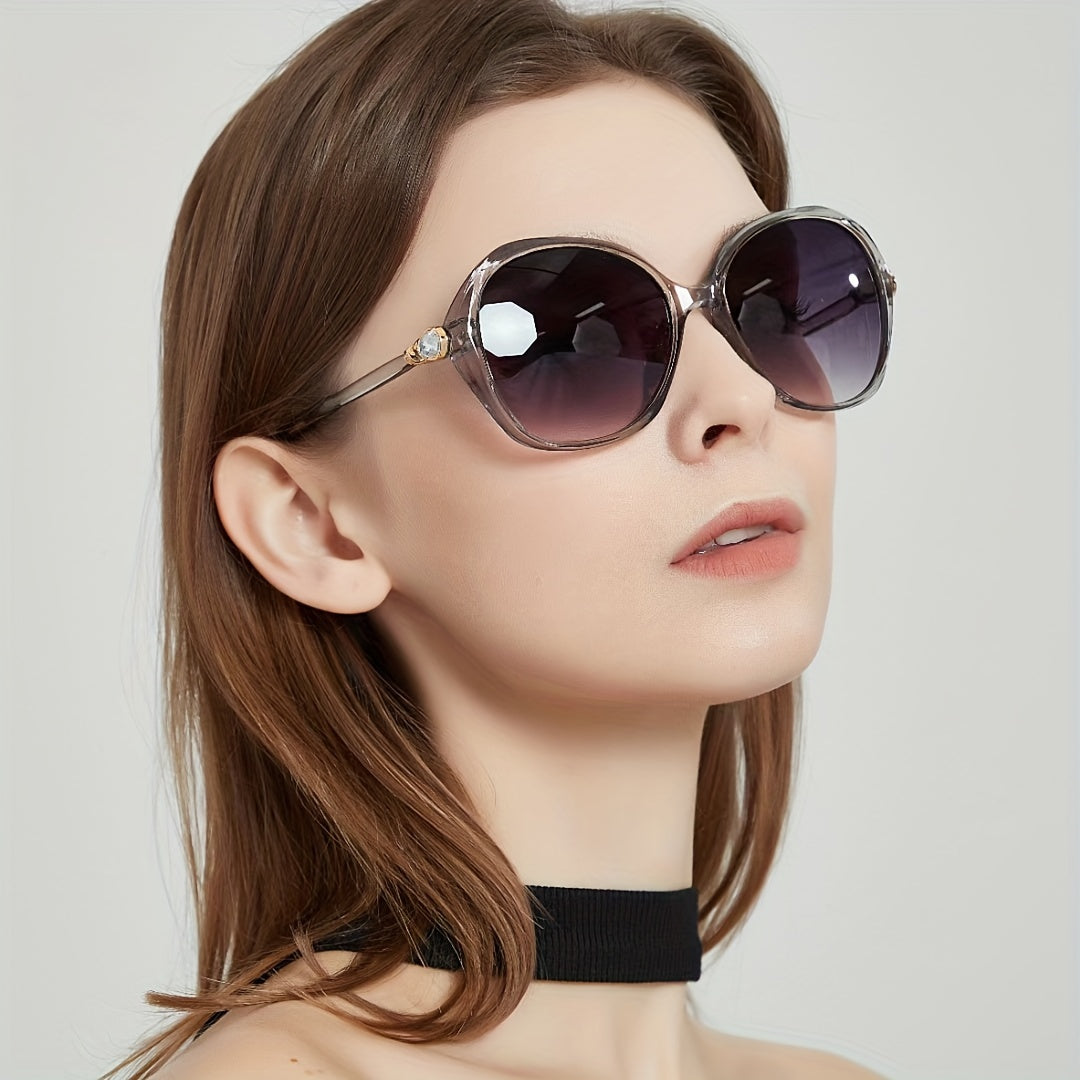 Y2K Oval Sunglasses Rhinestone Decor Gradient Glasses UV400