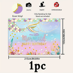 Mermaid Party Background Cloth Birthday Party Decoration Supplies