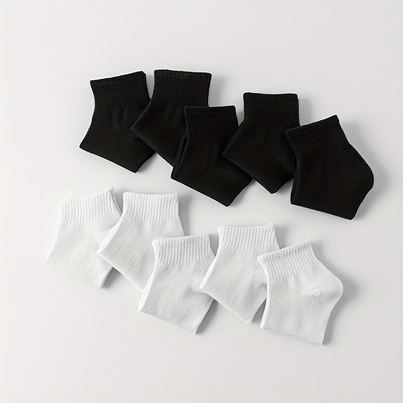 10 Pairs Solid Comfy Short Socks Women's Stockings & Hosiery