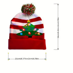 Christmas LED Knit Hat - Festive Holiday Light-up Beanie