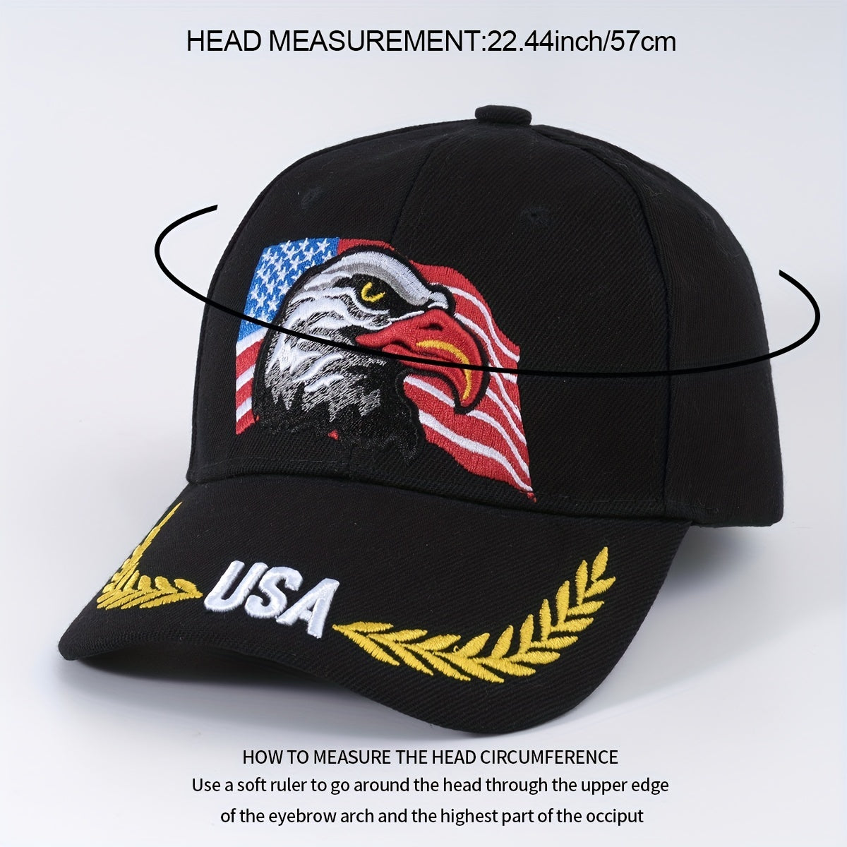American Flag Eagle Baseball Cap Embroidered Unisex Patriotic Dad Hat