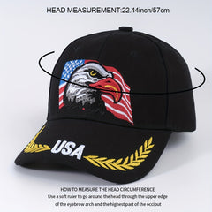 American Flag Eagle Baseball Cap Embroidered Unisex Patriotic Dad Hat