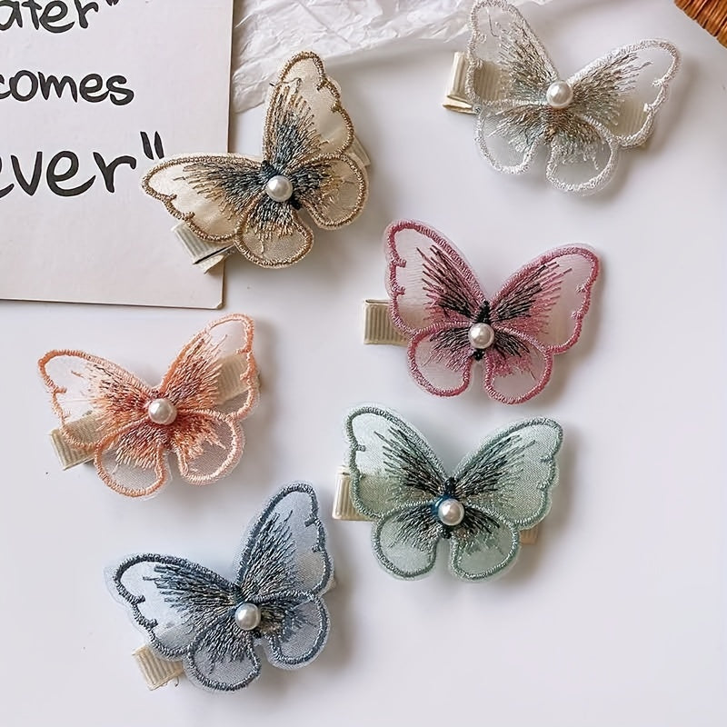 18pcs Embroidered Butterfly Hair Clips Lace Hair Clip for Women Girls