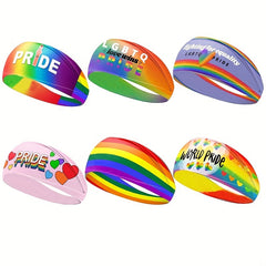Rainbow Elastic Sports Headband for Women