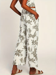 Women's Plus Allover Print Wide Leg Trousers