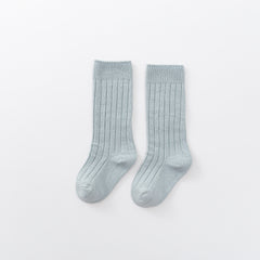 Kids Candy Color Knitted Cotton Stockings for Spring